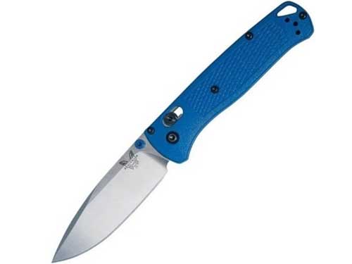 tipos de afiamentos - faca Benchmade Bugout afiamento parcialmente plano - knifestock
